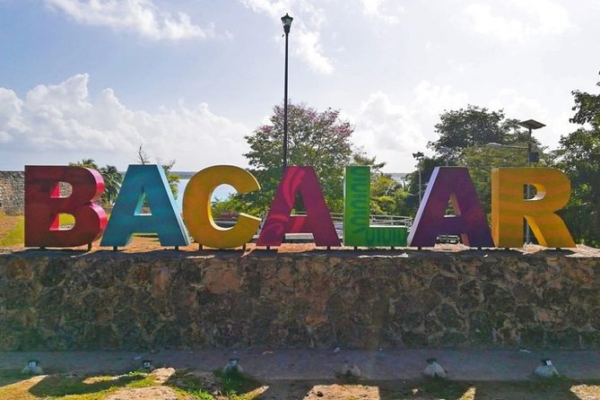 1 Day Tour to Bacalar, Cenotes and 7 color Lagoon with lunch from Cancun - Port of San Felipe Views and the Bacalar Letters Photo Stop