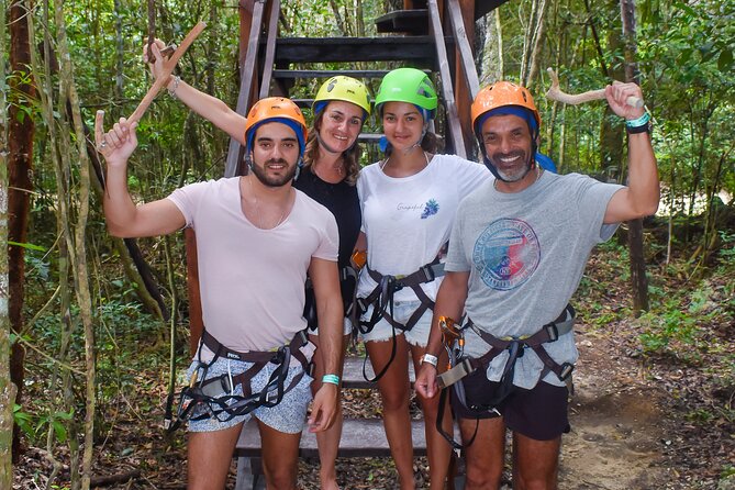 4 best Cenotes Semi-Private Tour - The 500m jungle zipline segment above the treetops
