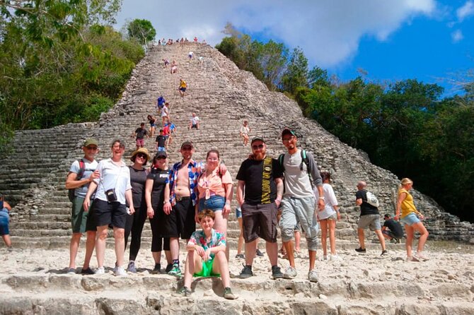 4x1 Full Day Tour: Tulum, Coba, Cenote and PDC, from Cancun - Cobá Ruins: Jungle Overgrowth and the Tall Pyramid Views