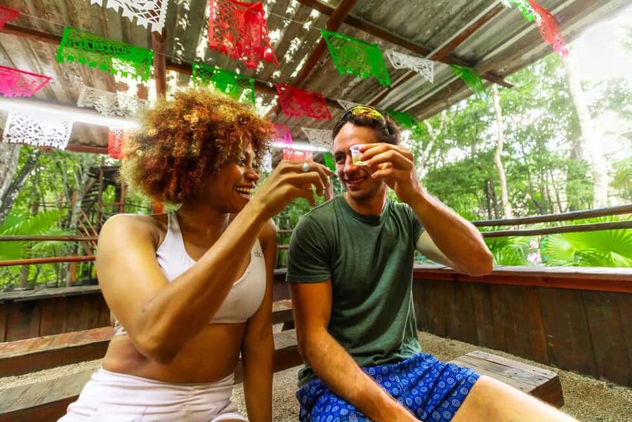 Cancún: Cenotes Adventure with Tequila Tasting & Mayan Snack - The Zipline and Jump Platform: Adrenaline Built into the Swim Time