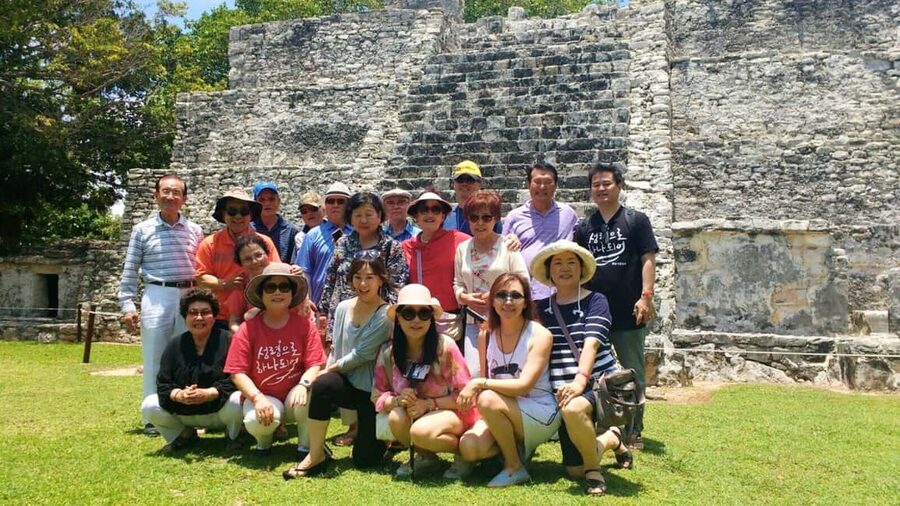 Cancun: Guided City Tour with Shopping by Double Decker Bus - El Meco Archaeological Site: a Mayan stop inside the city