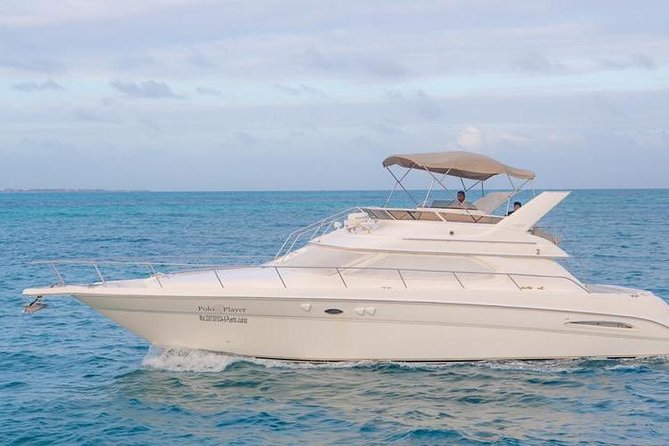 Cancun Yacht Tour - SEARAY YACHT 46 FT GREAT FOR SUNSET 15 PEOPLE MAX 25P9 - Entering the boat-day mindset on a 46-foot Sea Ray