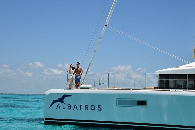 Catamaran Albatros Platinum & Beach club & Open bar & Isla Mujeres - Sailing and first drinks: coffee, mimosas, and the onboard vibe