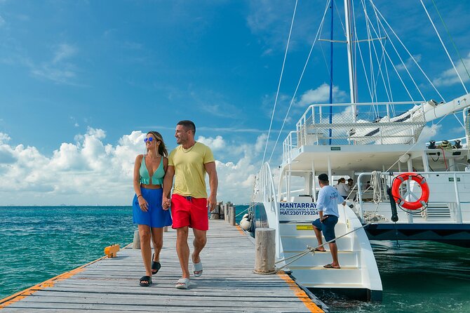 CATAMARAN to Isla Mujeres, Snorkel & Beach Club by Xcaret - Torre Escenica viewpoint: a timed finish with audio in two languages