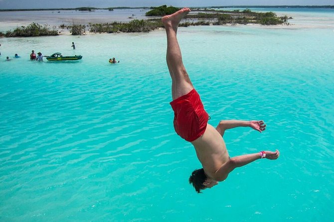 Colorful BACALAR. Incredible Pontoon Tour in one day from Cancun or Riviera Maya - Canal de los Piratas pontoon cruise: the main scenery payoff