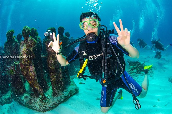 Discover scuba ,MUSA and Manchones reef dive without license - Isla Mujeres is a smart place to try scuba for the first time