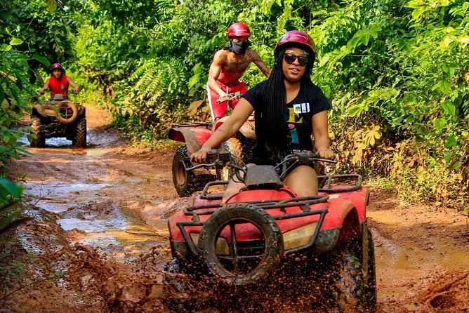 Drive an Atv shared, swim in a Cenote and ziplines in the Cancun - Zip Lines in Cancun: Safety Gear, Height Thrills, and a Realistic Expectation