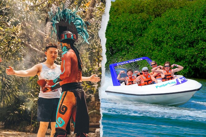 Drive an Speedboat + Mayan Ritual + Food Tasting and More! - First Stop: Puerto Maya and the Mayan Path Experience