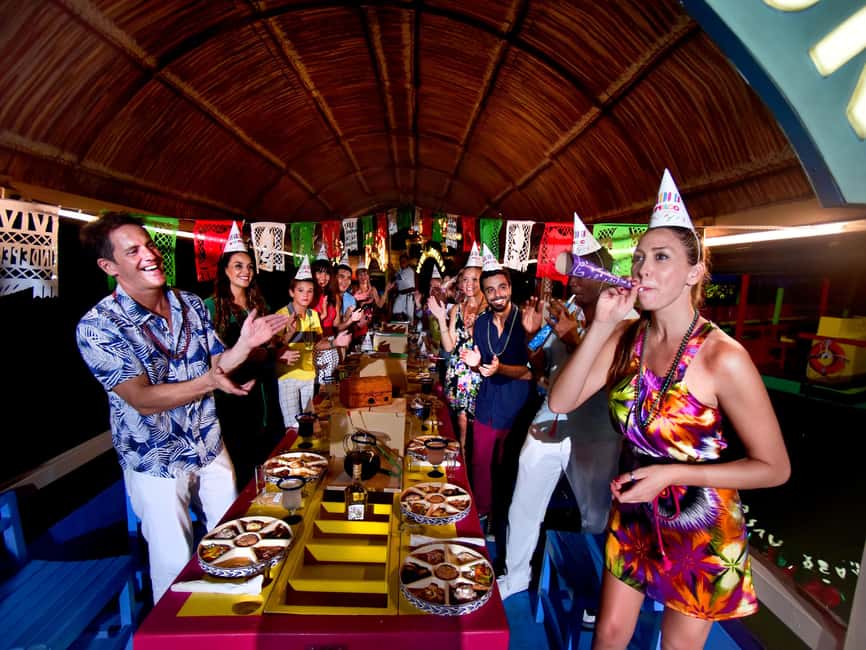From Cancun: All-Inclusive Xoximilco Park Admission - On the Tr a j i n e r a: Night Canals, Small Boat Size, Big Atmosphere