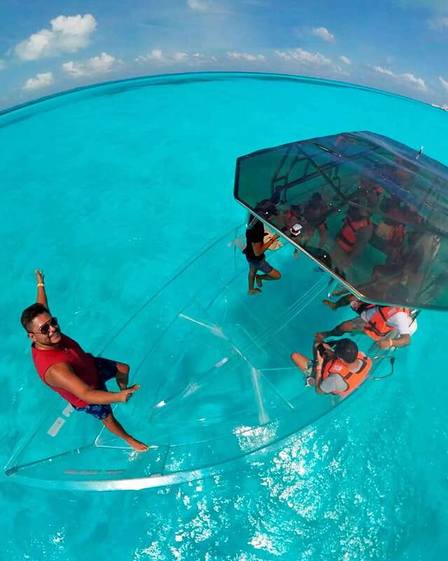 From Cancun: Glass Boat Sightseeing Trip - The vibe on board: beers, guide talk, and being comfortable on the water