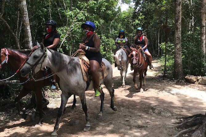 Horseback riding with ATV, zip lines and cenote, lunch and transfer - Zip Lines: Harness Fit, Safety Briefing, and No-Phone Reality