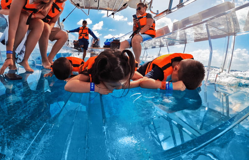 Isla Mujeres: Excursion Crystal Boat Tour at the Caribbean - El Farito reef: colorful fish spotting on your schedule