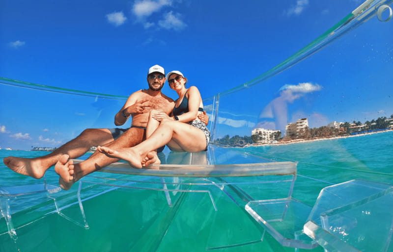 Isla Mujeres: Excursion Crystal Boat Tour at the Caribbean - La Cabonera reef and the return ride back