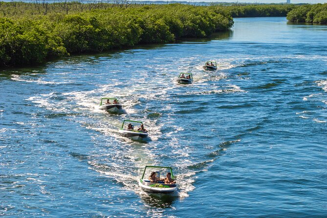 Jungle Tour Adventure Cancun: Jungle Tour Cancun Explore - A self-drive boat makes the Nichupté Lagoon feel hands-on