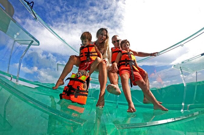 Live Cancun from our Transparent Boat - Caribbean Sea and reef viewing: the 35-minute payoff