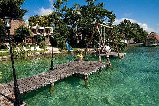 Magical BACALAR TOUR with Pontoon Boat ride. (Transportation + Breakfast + Food) - Stop 1: Cenote Azul Breakfast, Then a Swim in the Jungle