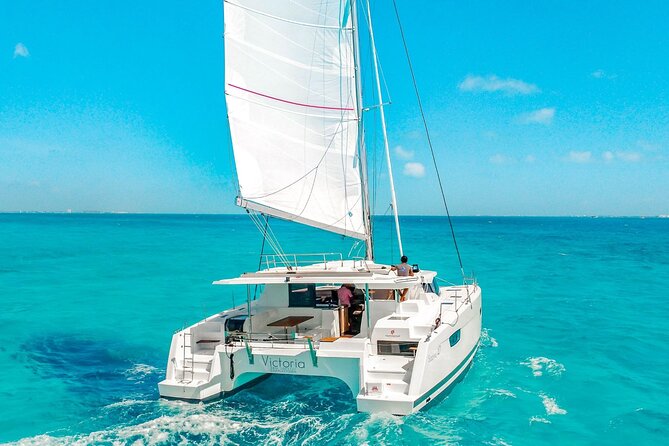Private Luxury Catamaran Cancun to Isla Mujeres | For up to 30 pp - Stop 1: snorkeling at the reef area near El Farito