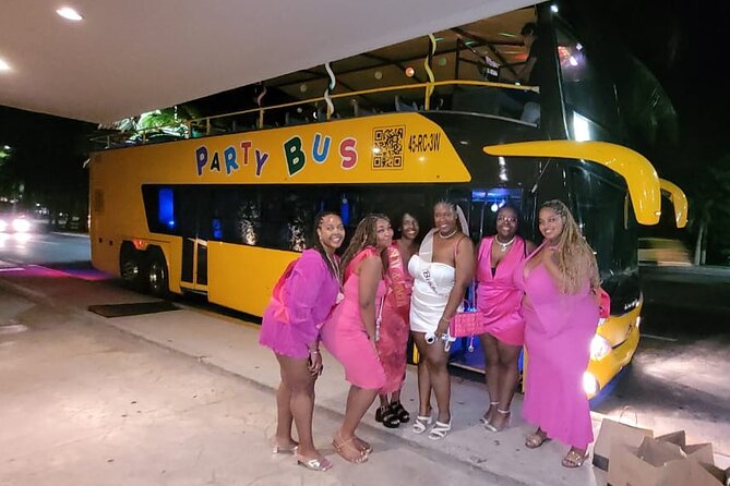 Private Party Bus Loop in Cancun - Night route highlights: Avenida Kukulkan, Playa Delfines, and Tulum Avenue