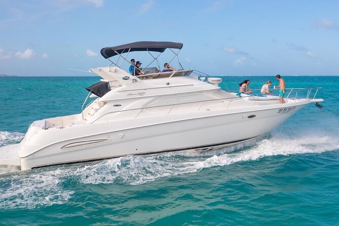 Private Yacht - 46 ft SeaRay Cancun Bay Snorkel 23P4 - Meeting at Calle Sunset Marina: start clean, start on time