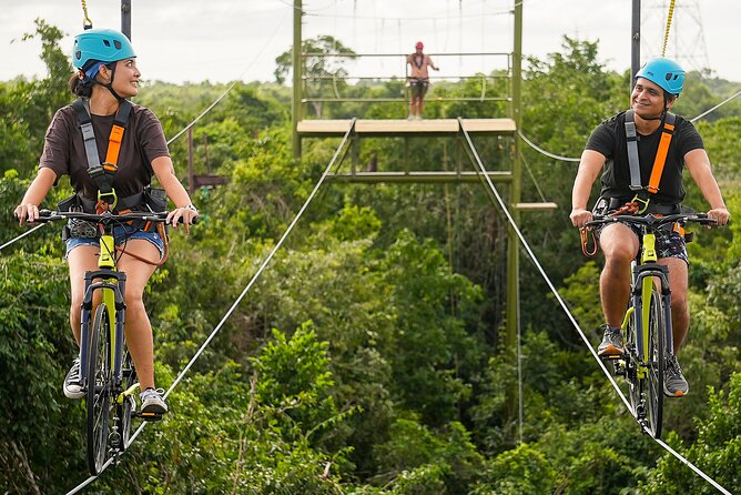 Sky Trail: Sky Bike, Tarzania, Bungee Swing & Zip Line with lunch - The Sky Bike moment: climb to 16 meters and glide 100 meters above the jungle