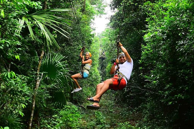 Snorkel, ATV, Zipline and Cenote Adventure from Cancun - Boca del Puma zipline circuit: where the adrenaline peaks
