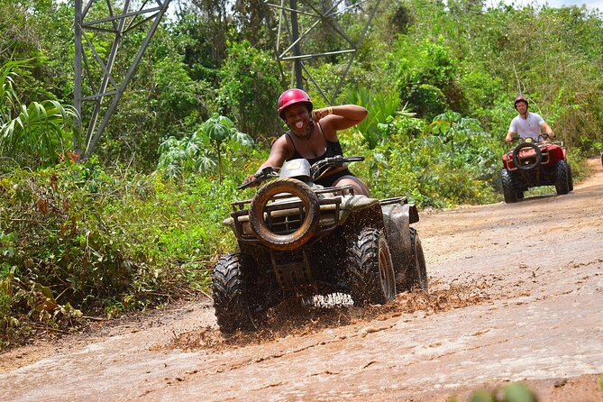 Super Combo ATV in Cancun with Zipline, Snorkel, Cenote, transfer - La Ruta de los Cenotes: cooling off after the adrenaline