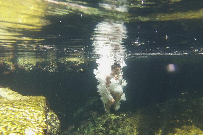 Swim with Turtles in Akumal, Cenote and Tulum Ruins Tour - The Akumal cenote stop: cool water plus real rules
