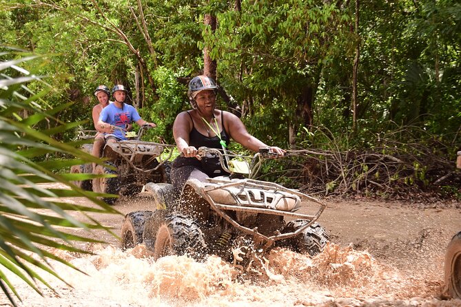 Tulum Adrenaline Tour ATV Ziplines and Cenote Swim Day - ATV Ride Through Jungle Trails: No License Needed, Choose Single or Double