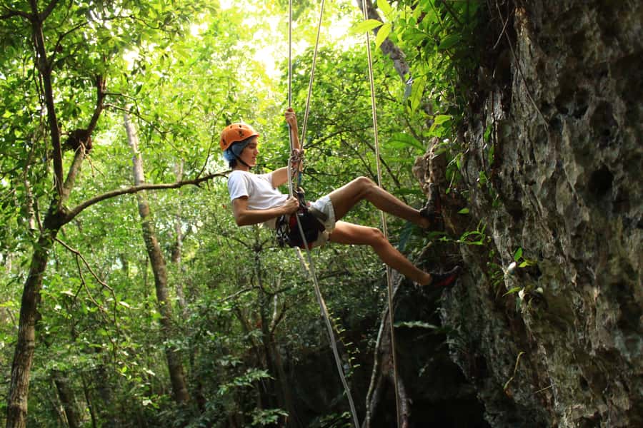 Tulum: ATV, Cenote, Zip lining and Rappelling Experience - The hidden cenote: cave swimming with a wrist light