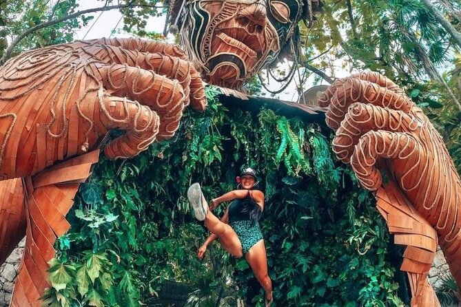 Tulum Ruins visit cenotes house turtle and Sculpture Come to Light - Casa Tortuga cenotes and turtle house: 4 swims in 2 open and 2 cave cenotes