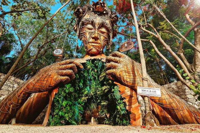 Tulum Ruins visit cenotes house turtle and Sculpture Come to Light - Lunch in the Mayan zone: included, a la carte, and sometimes late