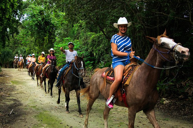 Wonderful Jungle Experience with Horse Riding, ATV, Ziplines and Cenote - Horseback riding in the jungle: beginner-friendly, but not a long trail